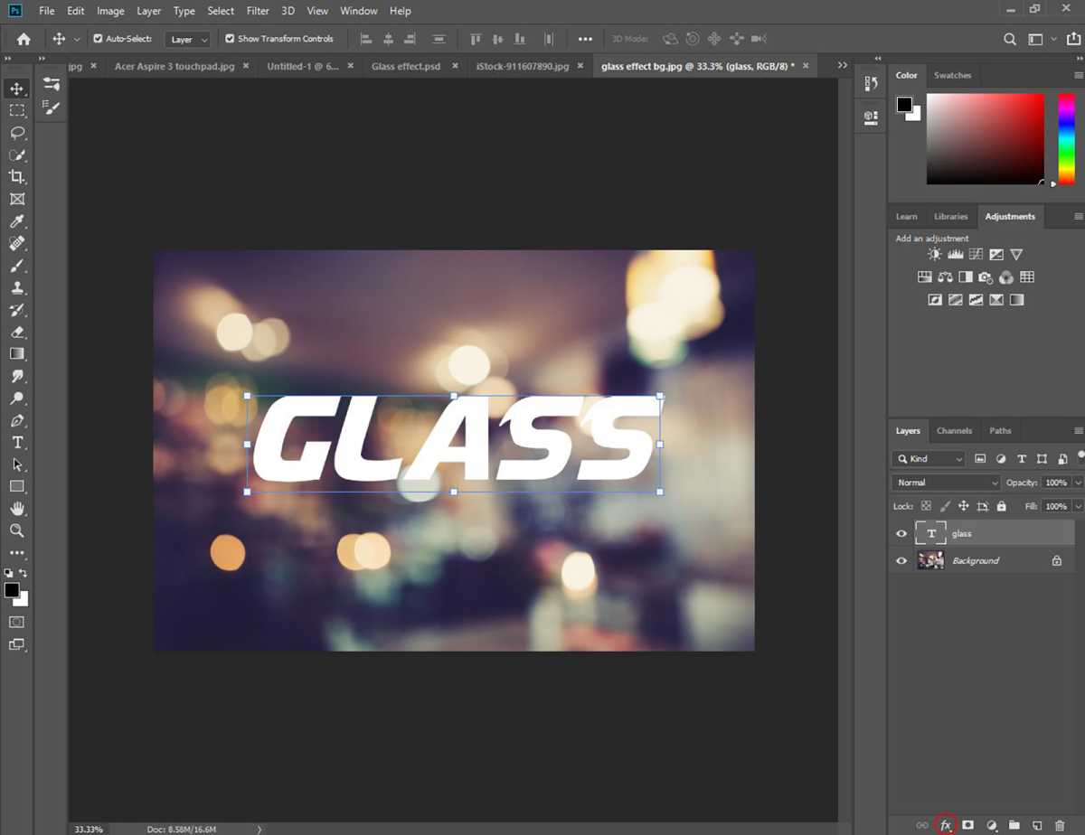 How to create glass effect in Photoshop - step 3