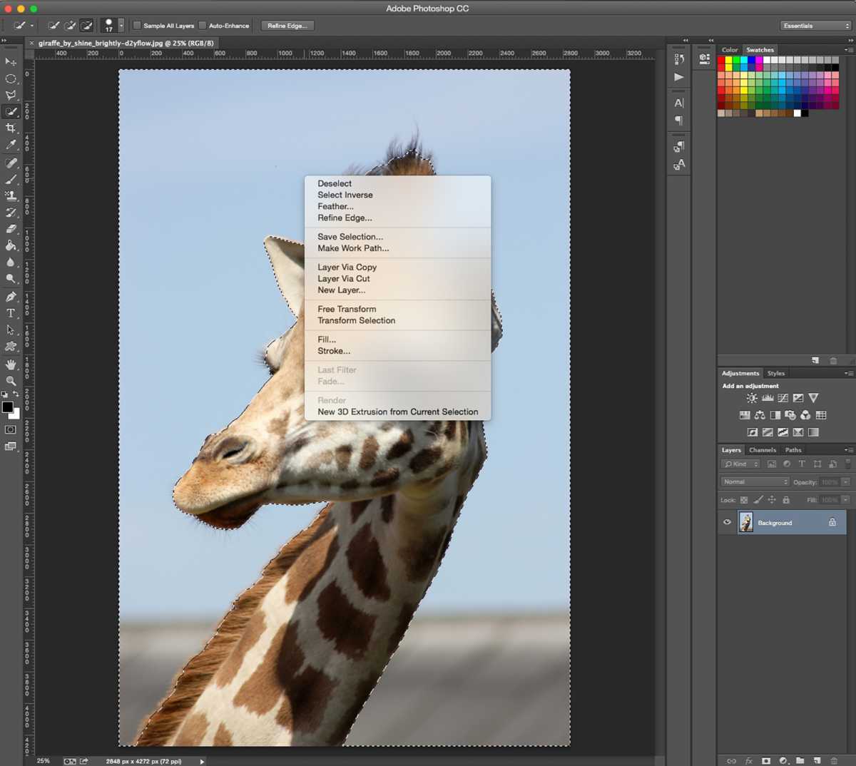 How to remove background in Photoshop - step 5