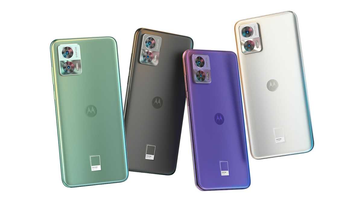 All four colours of the Motorola Edge 30 Neo