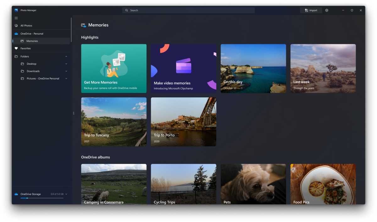 Souvenirs de l'application Photos de Windows 11