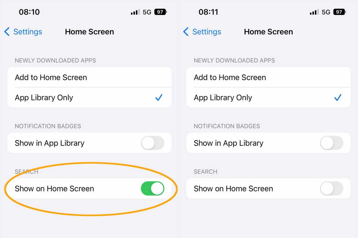 How to remove the search button in iOS 16