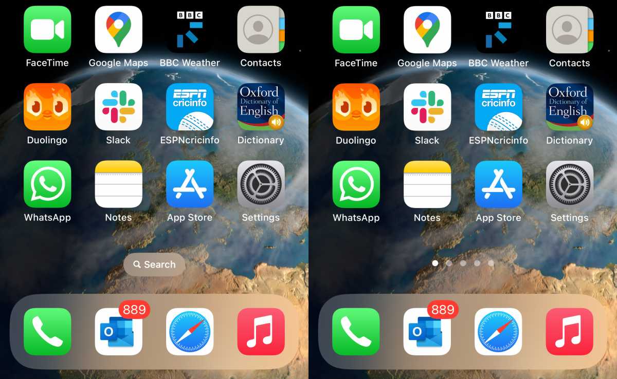 Cómo quitar el botón de búsqueda en iOS 16