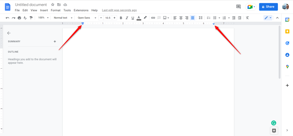 Google Docs Page Indent