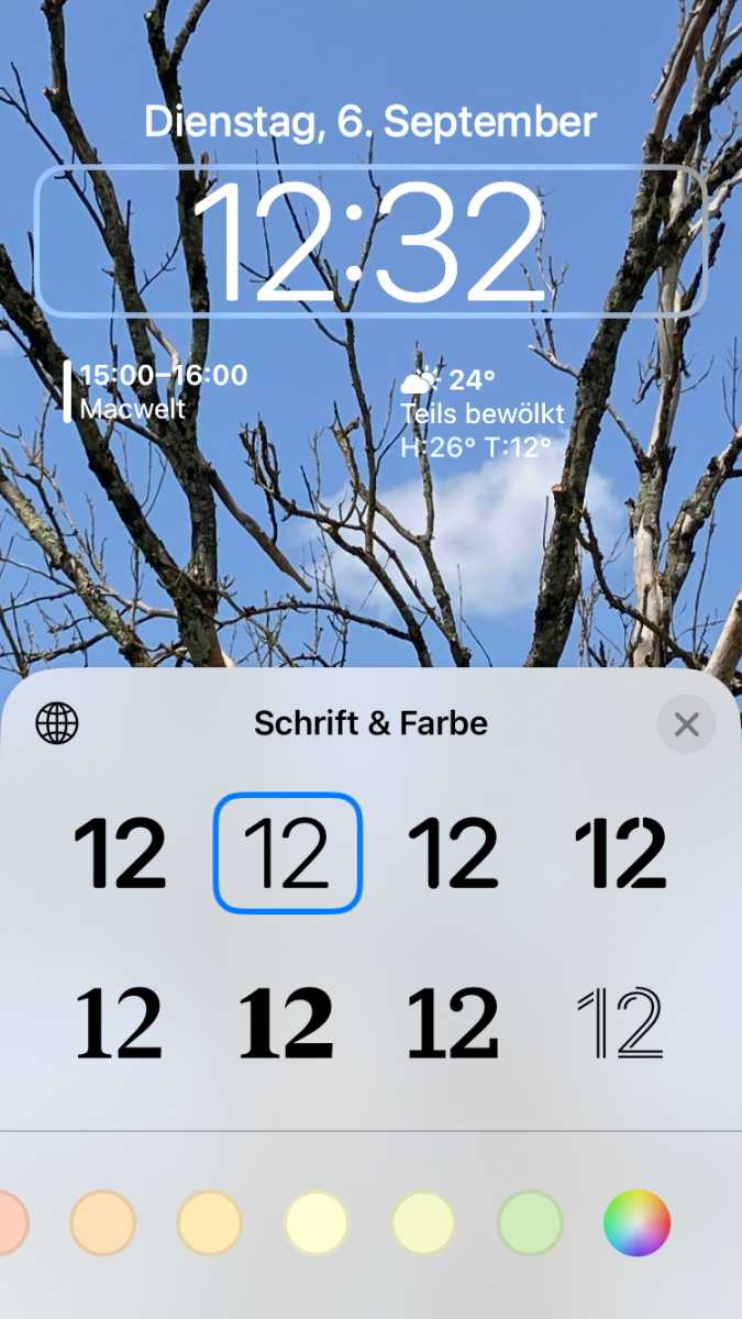 Uhrzeit im Sperrbildschirm von iOS 16 gestalten