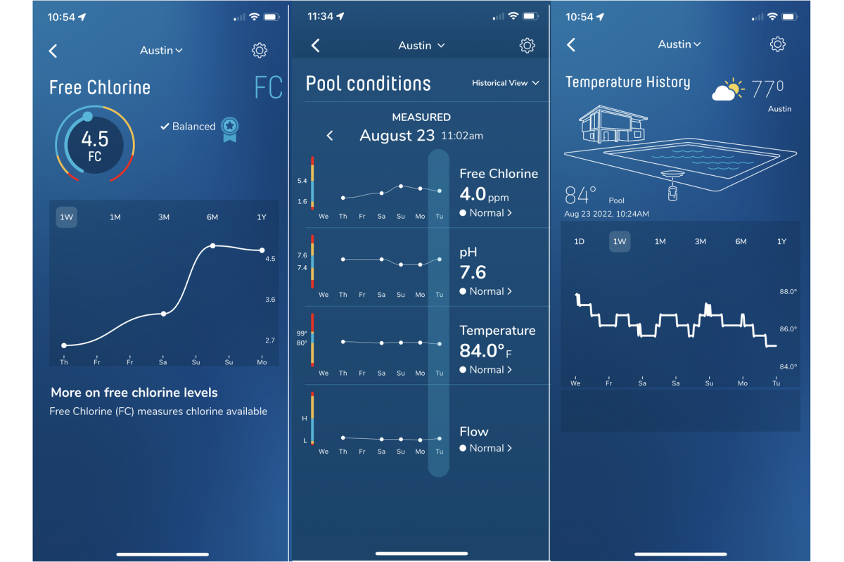 WaterGuru Sense app screenshots