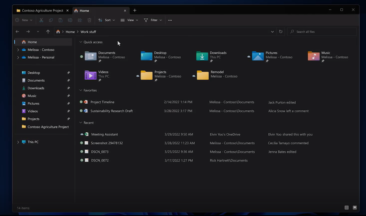 Windows 11 File Explorer tabs