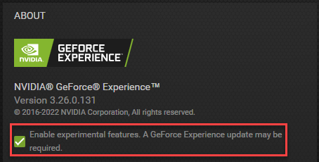 Nvidia GeForce Experience Beta Activation Screenshot