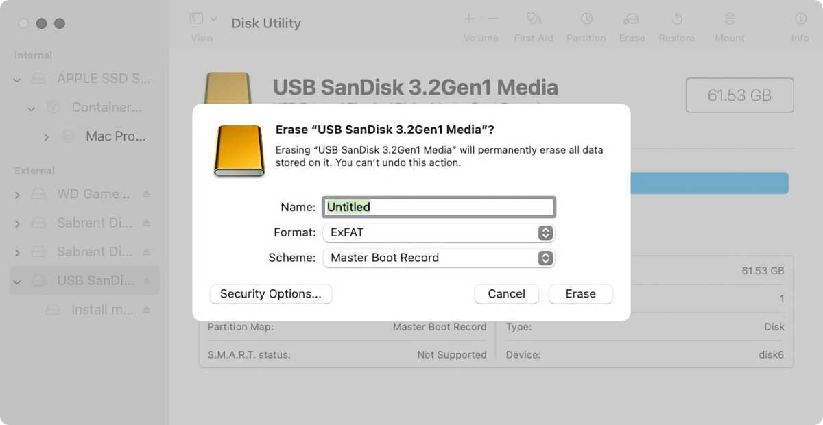디스크 유틸리티 포맷 드라이브
