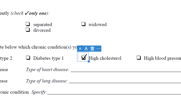 How to add a tick symbol to a PDF - tickbox