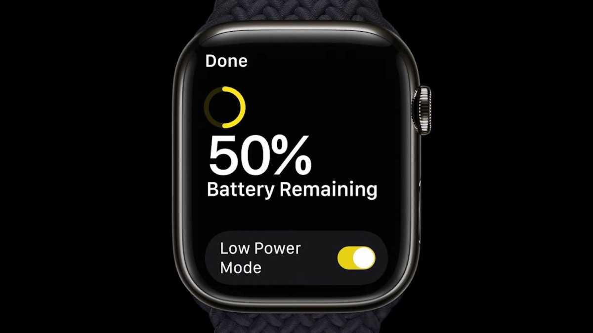 Low power mode shown on the Apple Watch Series 8