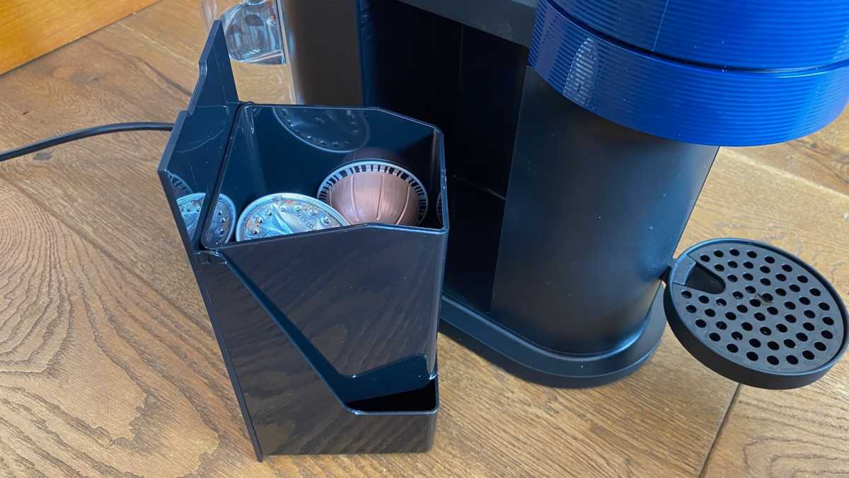 Vertuo Next capsule bin with used coffee capsules