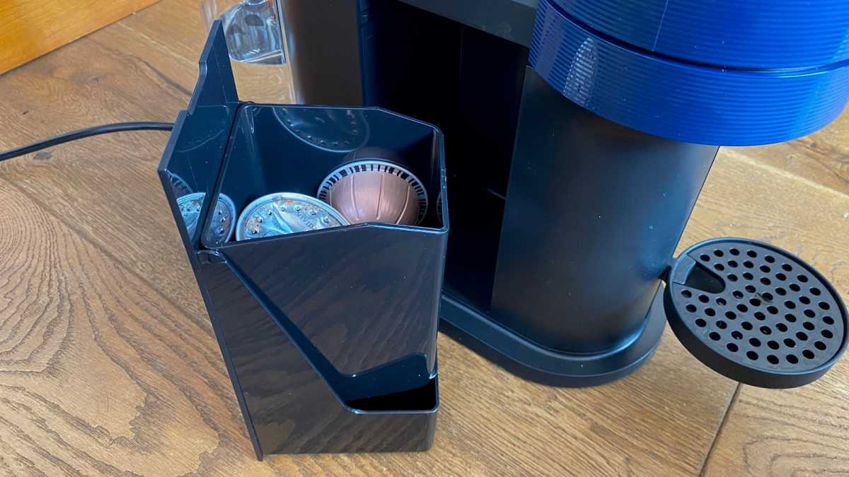 Vertuo Next capsule bin with used coffee capsules