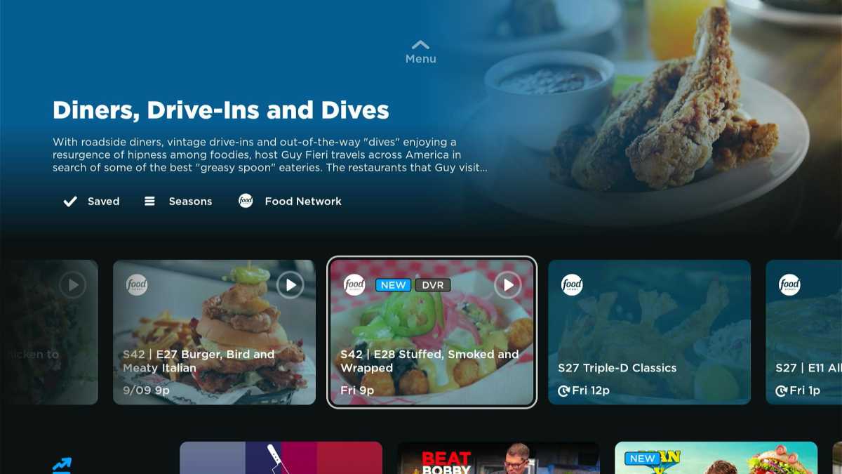 Philo DVR menu