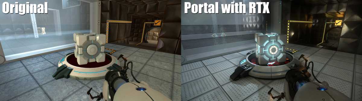 Portal with RTX graphics comparison