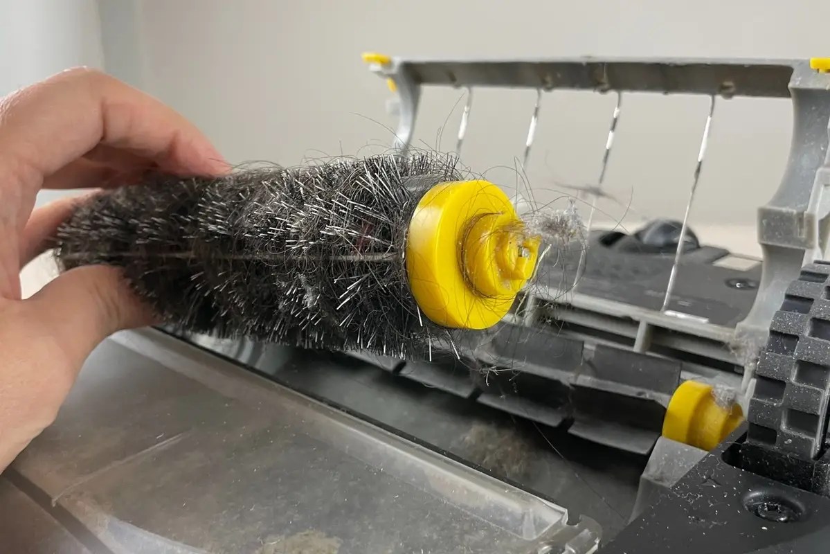 Hairy Roomba brush