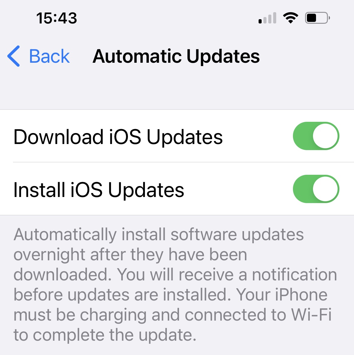 Turn Off Automatic Updates iOS 