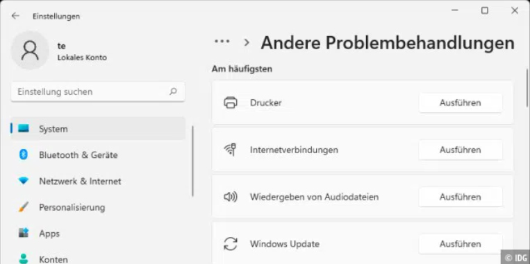Windows-Fehler beseitigen: Die in Windows eingebaute Problembehandlung kann einige Fehler beheben, beispielsweise, wenn das automatische Windows-Update fehlschlägt.