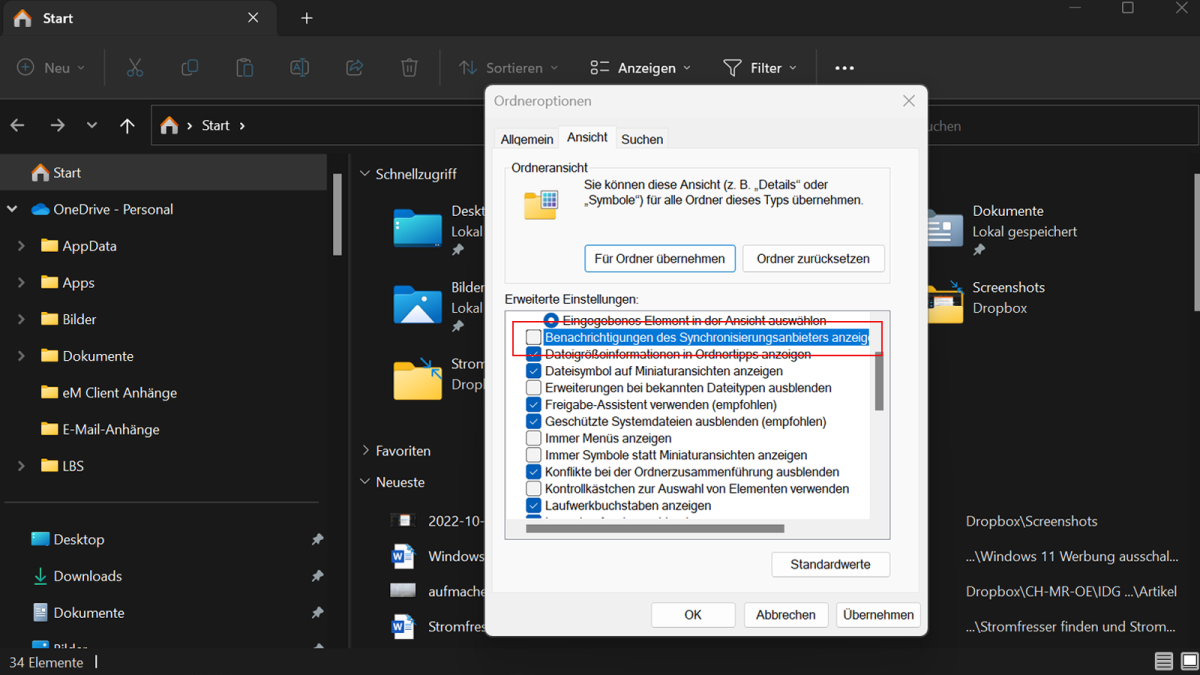 Windows 11: Optionen im Datei-Explorer anpassen