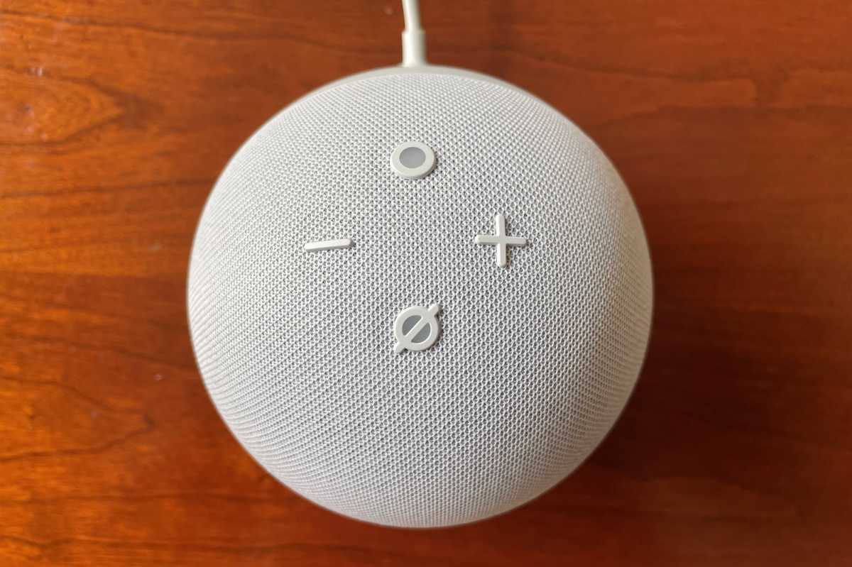 Buttons on Amazon Echo Dot with Clock (5th Gen)