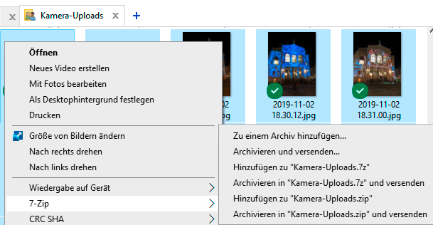 Wem das Kontextmenü von 7-Zip zu umfangreich ist, beschränkt sich auf die wichtigsten Einträge. Das Deaktivieren der Kaskadierung beschleunigt die Bedienung nochmals.
