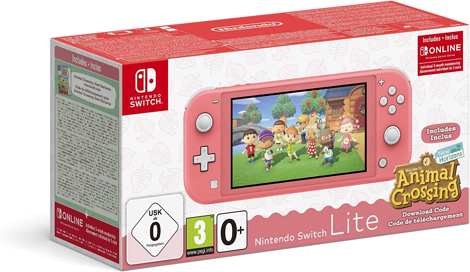 Nintendo Switch Lite Coral with Animal Crossing