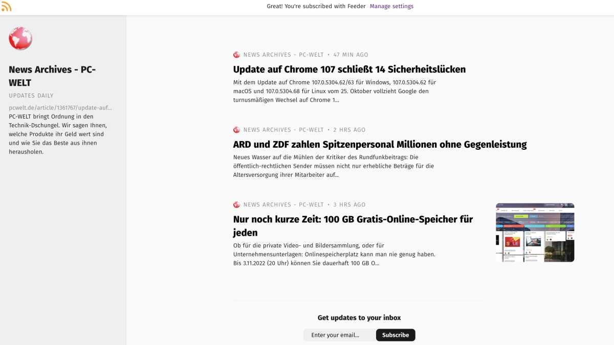 RSS Reader für Chrome