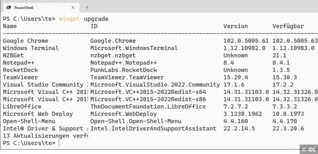 Paketmanager für Windows: Über Winget lassen sich zahlreiche Anwendungen und Tools automatisch installieren. Aktualisierungen kann das Tool ebenfalls durchführen.