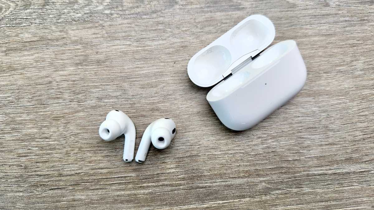AirPods Pro (2022) buds and case on a table