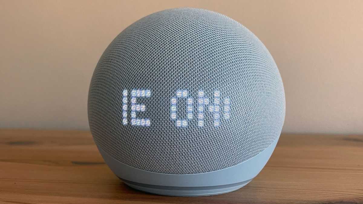 Amazon Echo Dot 5th gen with clock song name