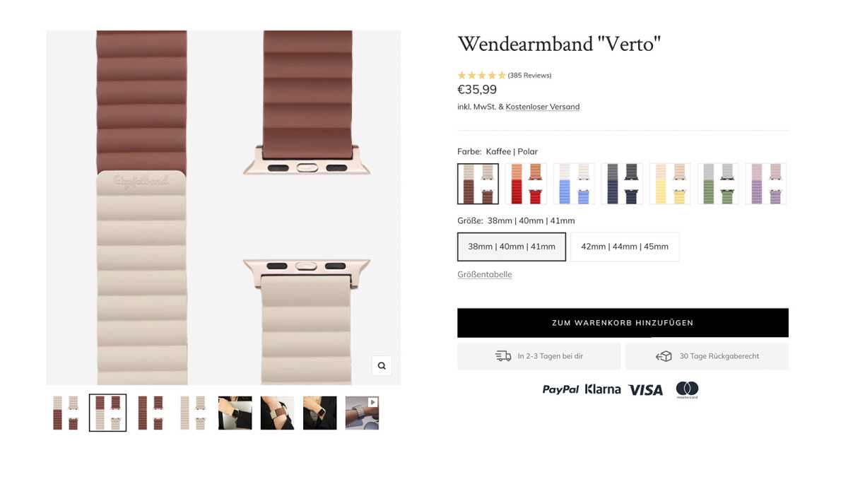 Wendearmband "Verto" für die Apple Watch