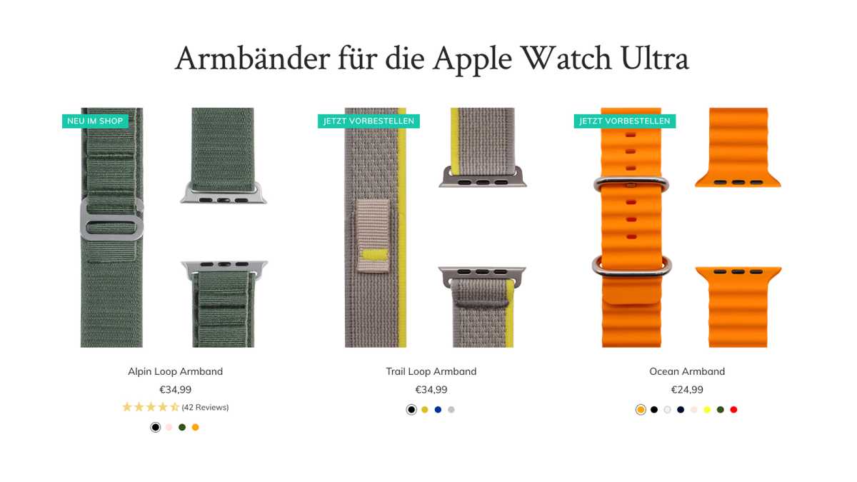 Apple Watch Ultra Armbänder bei Apfelband.de