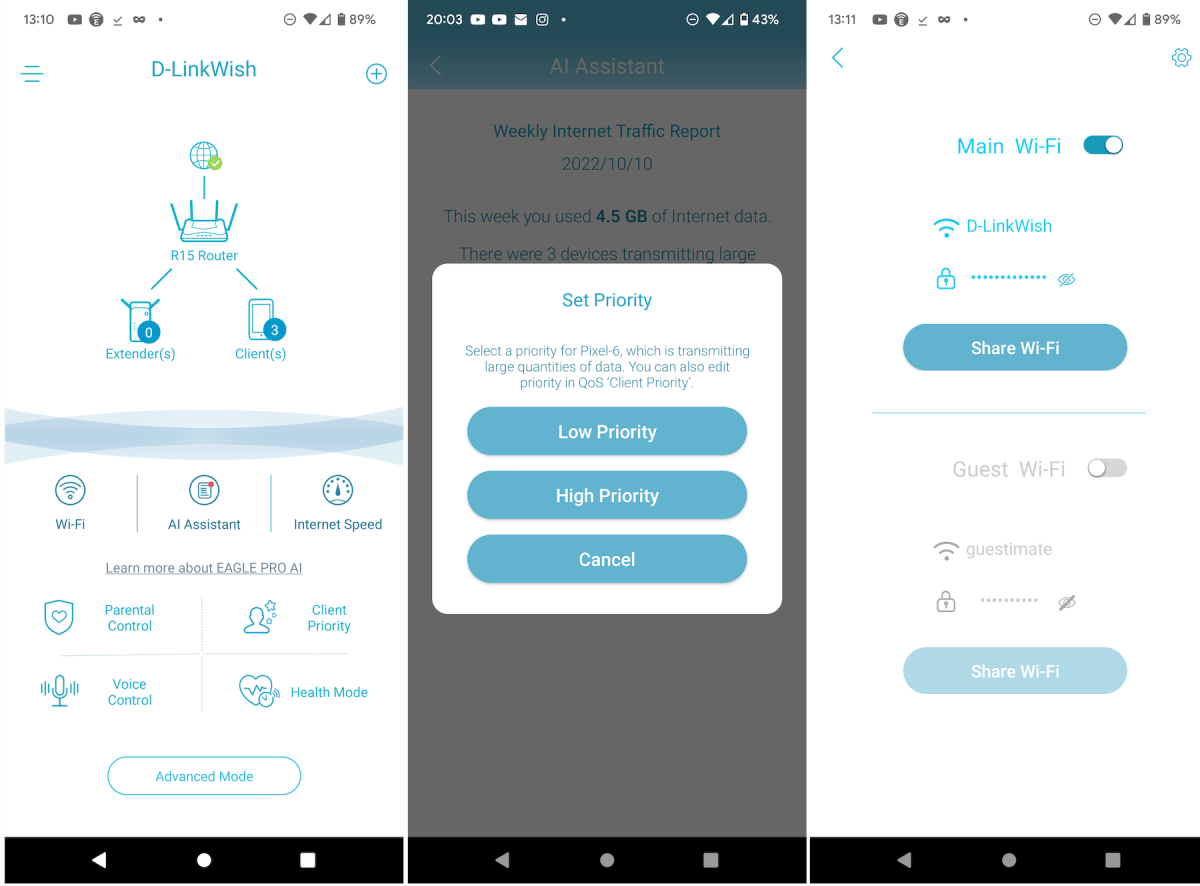 D-Link R15 Eagle Pro AI Android app