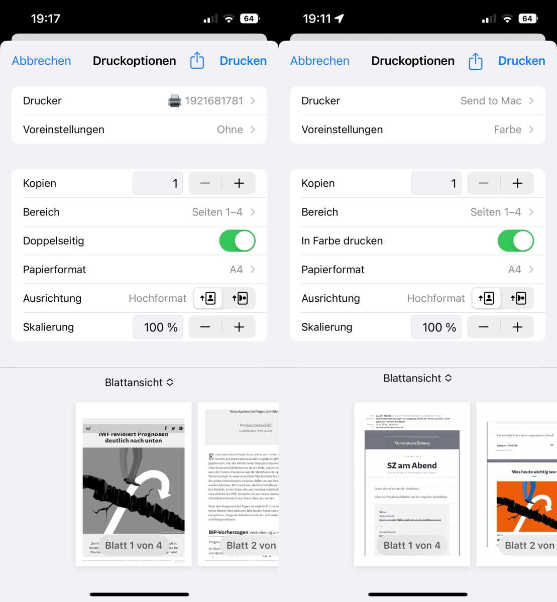 Vom iPhone aus drucken