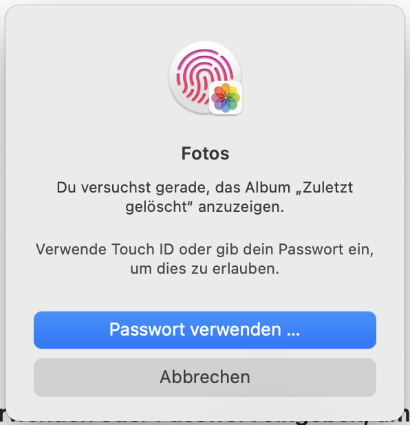 Fotos Papierkorb gesperrt