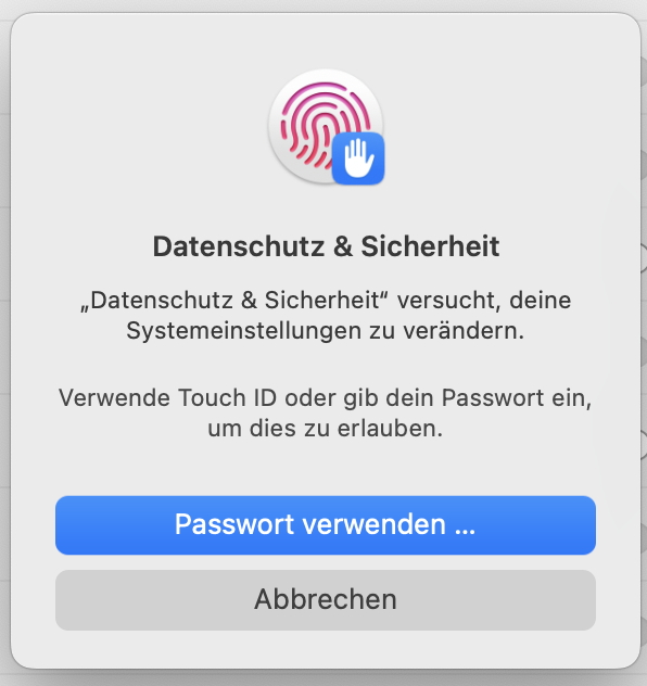 Gesicherte Systemeinstellung