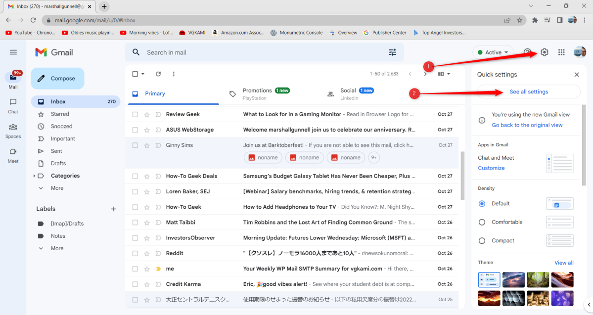 Go to Gmail's Settings