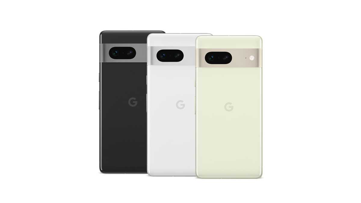 All three colors of the Google Pixel 7