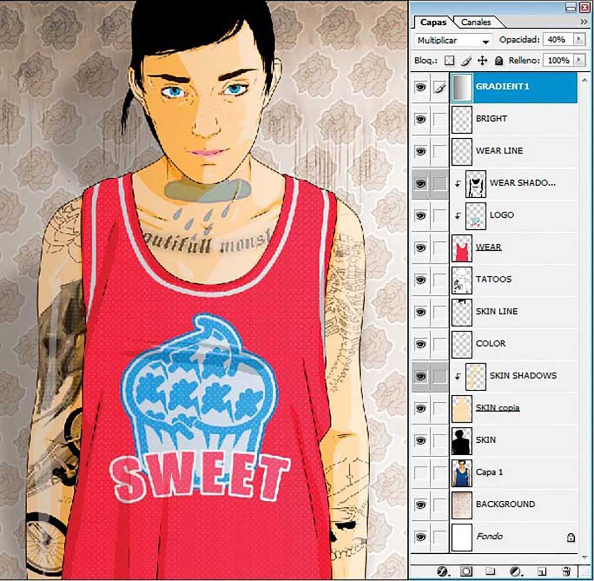 How to create a vector portrait in Photoshop - step 13
