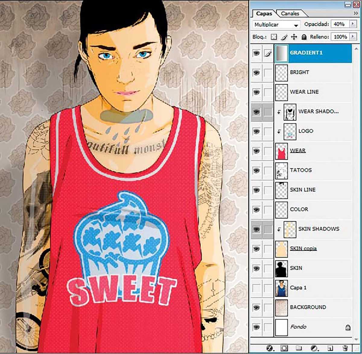 How to create a vector portrait in Photoshop - step 13