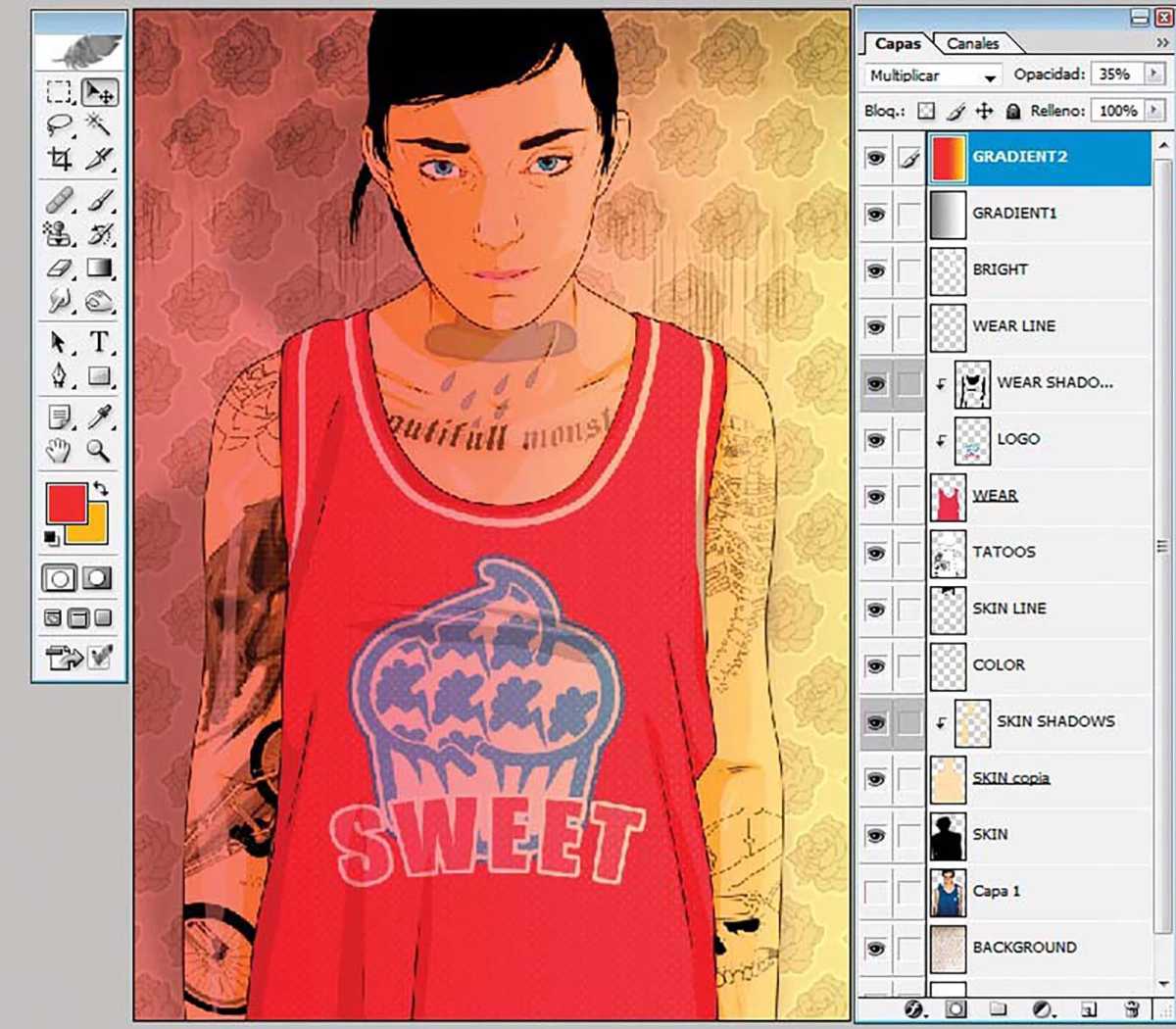 How to create a vector portrait in Photoshop - step 14