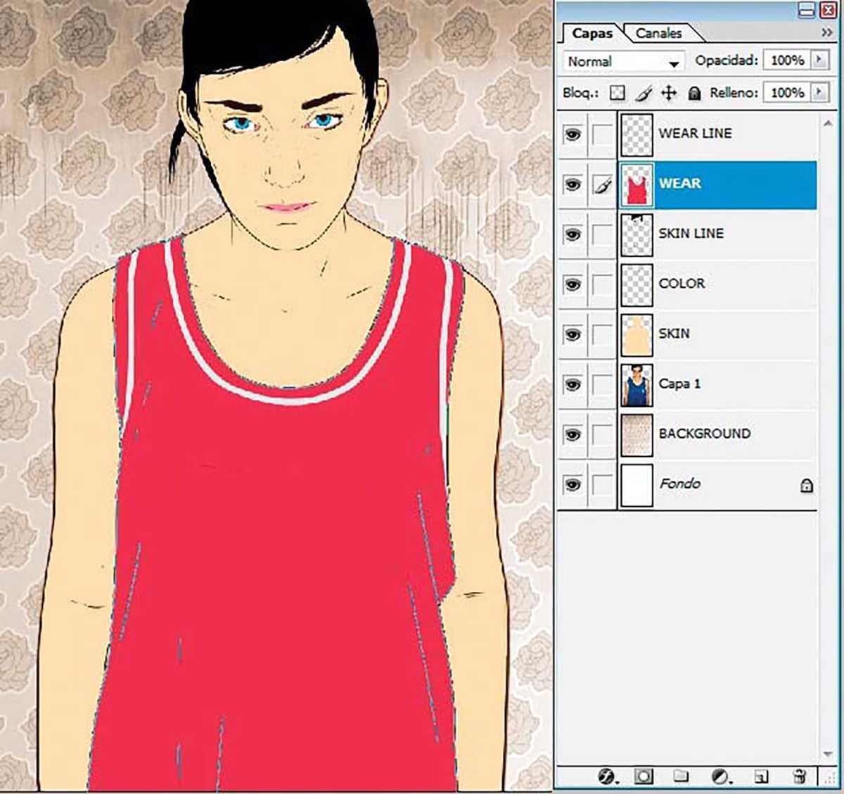 How to create a vector portrait in Photoshop - step 6