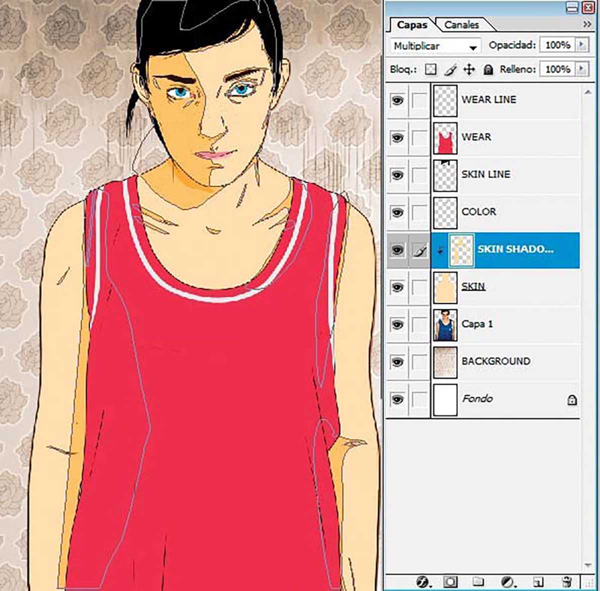 How to create a vector portrait in Photoshop - step 7