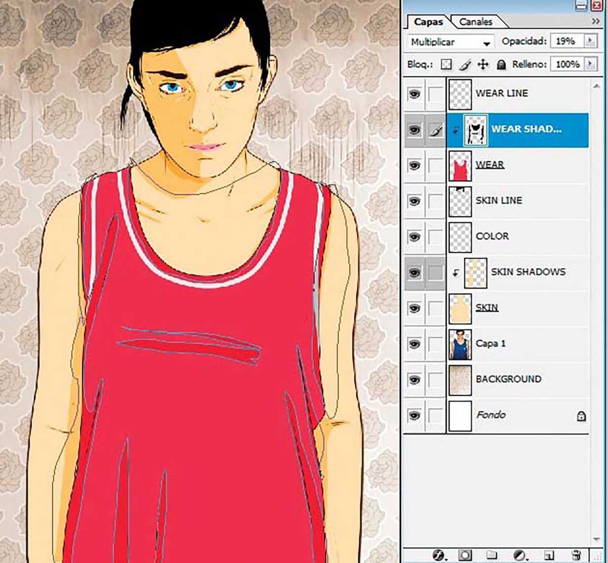 How to create a vector portrait in Photoshop - step 8