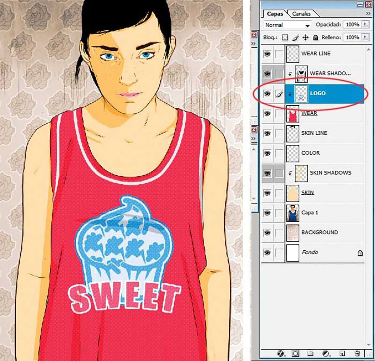 How to create a vector portrait in Photoshop - step 9