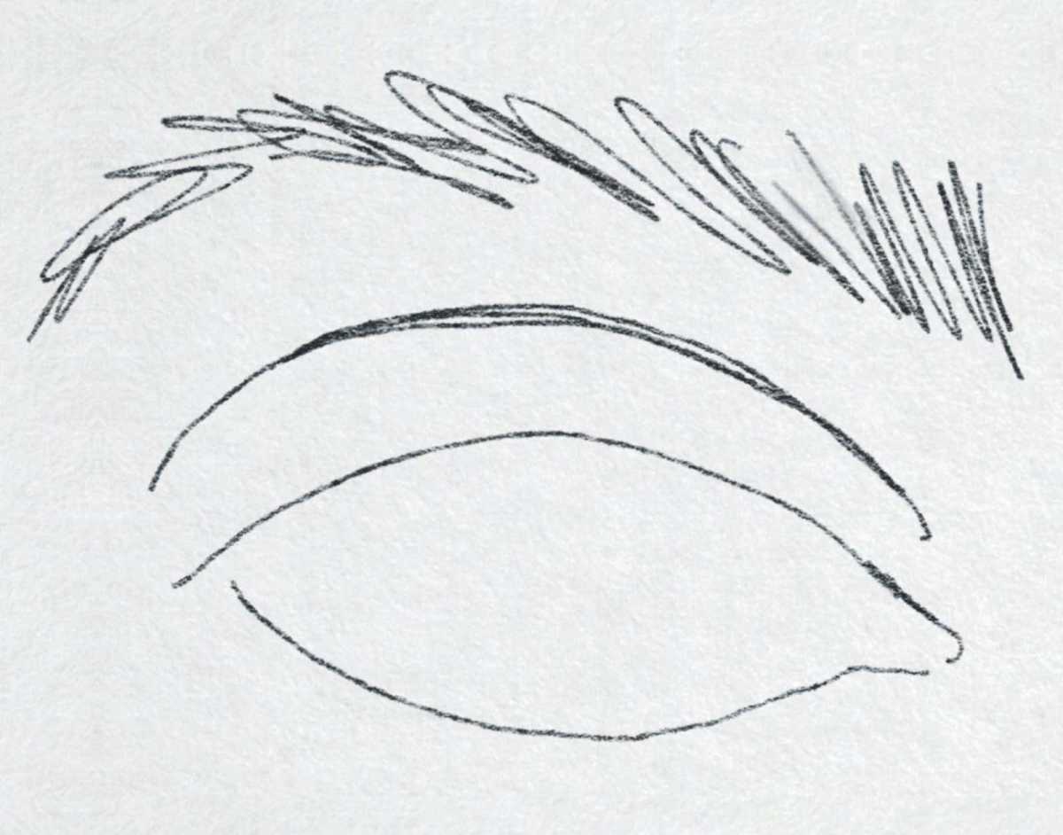 How to draw eyes in Photoshop - step 1