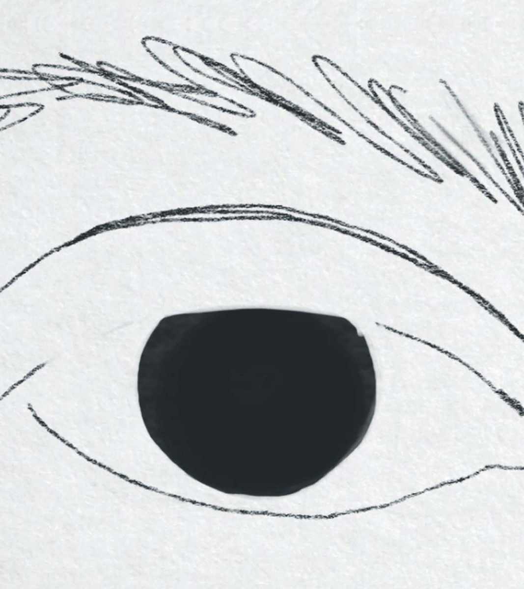 How to draw eyes in Photoshop - step 2