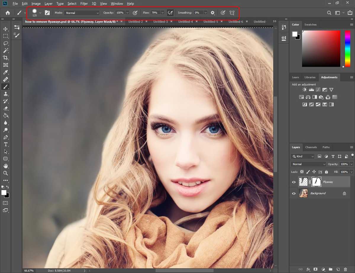 How to remove flyaway hair in Photoshop - step 10