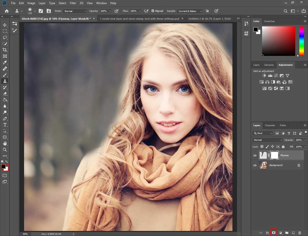 How to remove flyaway hair in Photoshop - step 3