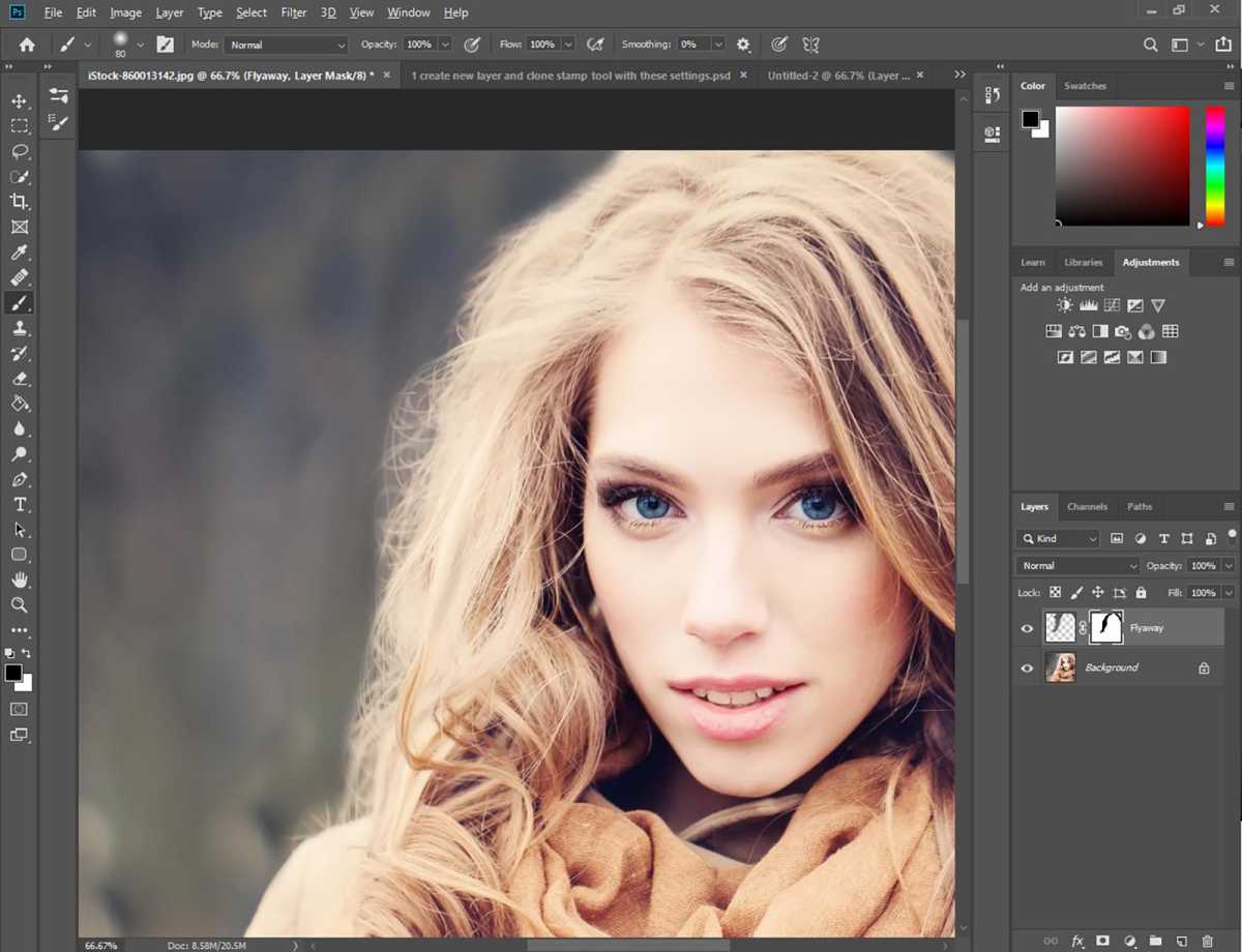 How to remove flyaway hair in Photoshop - step 4