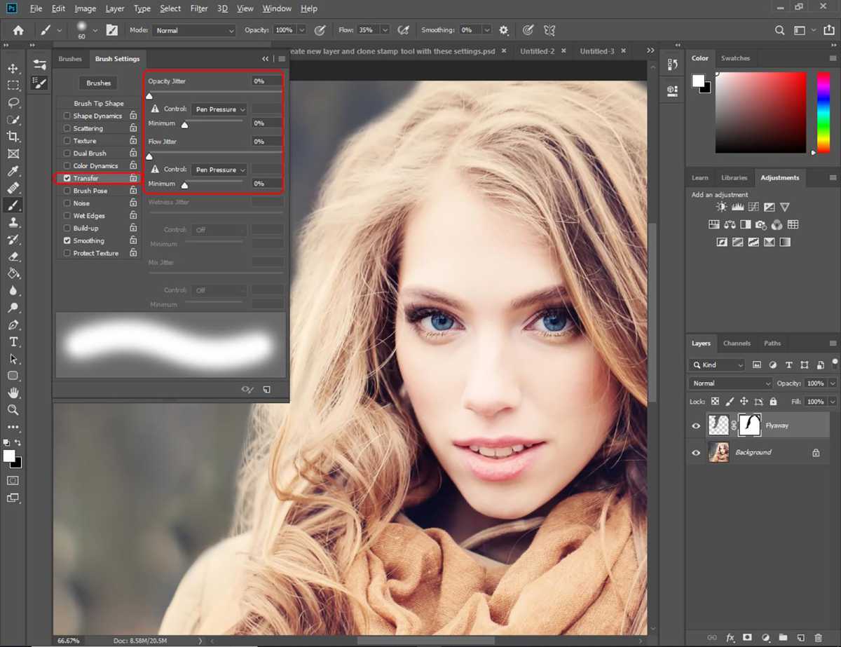 How to remove flyaway hair in Photoshop - step 5